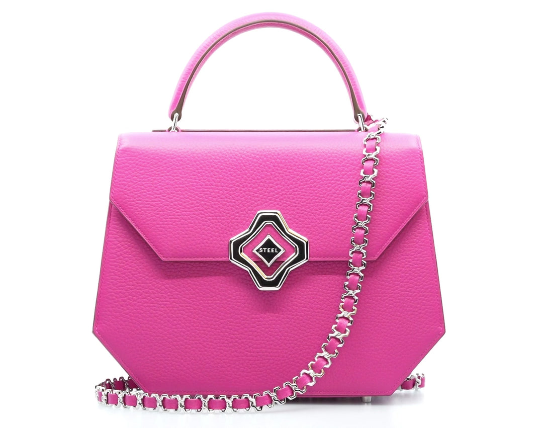 STEEL Everywhere Clutch Sculpture pink leather